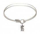 Smooth Bangle Bracelet with a Littlest Angel Charm