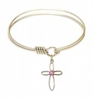 Smooth Bangle Bracelet with a Loop Cross Charm