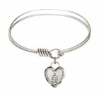 Smooth Bangle Bracelet with a Miraculous Heart Charm