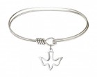 Smooth Bangle Bracelet with a  Open-Cut Holy Spirit Charm