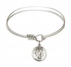Smooth Bangle Bracelet with Our Lady of Guadalupe Charm