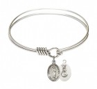 Smooth Bangle Bracelet with Our Lady of Guadalupe Charm