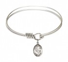 Smooth Bangle Bracelet with Our Lady Star of the Sea Charm