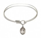 Smooth Bangle Bracelet with a Saint Gertrude of Nivelles Charm