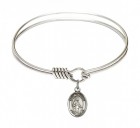 Smooth Bangle Bracelet with a Saint Remigius of Reims Charm