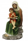 St. Anne with Mary Statue, Hand Painted - 8 inch