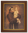St. Anthony with Jesus by Chambers 8x10 Textured Artboard Dark Walnut Frame