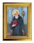 St. Benedict 5x7 Print in Gold-Leaf Frame