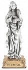 Saint Cecilia Pewter Statue 4 Inch