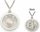 St. Christopher Football Sports Medal with Chain