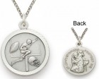 St. Christopher Football Sports Medal with Chain