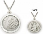 St. Christopher Ice Hockey Sports Medal with Chain