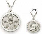 St. Christopher Lacrosse Sports Medal with Chain