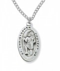 Women's Oval St. Christopher Medal Sterling Silver