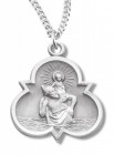 Clover Shaped Women's St. Christopher Necklace