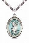 St. Christopher Medal with Blue Inset