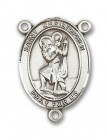 St. Christopher Oval Sterling Silver Rosary Centerpiece Sterling Silver or Pewter