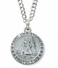St. Christopher Round Medal Pewter
