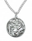 St. Christopher Round Medal Pewter