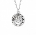 St. Christopher Round Medal Sterling Silver