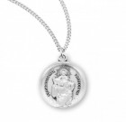 St. Christopher Round Medal Sterling Silver