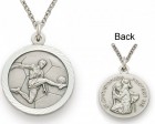 St. Christopher Soccer Sports Medal with Chain
