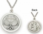 St. Christopher Tennis Sports Medal with Chain