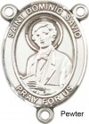 St. Dominic Savio Rosary Centerpiece Sterling Silver or Pewter