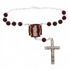 St. Florian Red Enamel Firefighter Auto Rosary