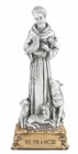 Saint Francis Pewter Statue 4 Inch