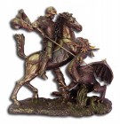 St. George with Dragon Statue in Bronzed Resin - 11.5 inches