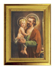 St. Joseph with Jesus by Chambers 5x7 Print in Gold-Leaf Frame