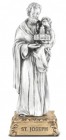 Saint Joseph with Jesus Pewter Statue 4 Inch