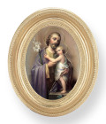 St. Joseph Small 4.5 Inch Oval Framed Print