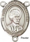 St. Louis Marie De Montfort Rosary Centerpiece Sterling Silver or Pewter