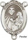 St. Margaret Mary Alacoque Rosary Centerpiece Sterling Silver or Pewter