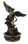 St. Michael Bronzed Resin Water Font - 8 inch