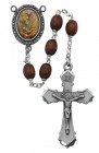 St. Michael Brown Wood Rosary
