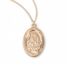 St. Michael Oval Shaped Medal 14kt Gold Plated