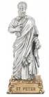 Saint Peter Pewter Statue 4 Inch