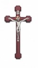 Stained Cherry Wall Crucifix Squared Budded Tips - 10 inch
