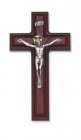 Dimensional Edge Stained Cherry Wall Crucifix 10 inch