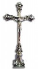 Standing Crucifix in Shiny Brass - 14.75 Inches