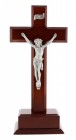 Standing Dark Cherry Crucifix with Base- 10 inch