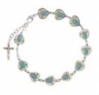 Sterling Silver Cloisonne Enameled Miraculous Rosary Bracelet