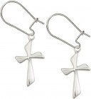 Sterling Silver Cross Dangle Earrings