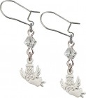 Sterling Silver Guardian Angel 'Crystal Bead' Earrings
