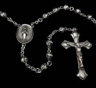 Sterling Silver Herringbone Rosary 6mm