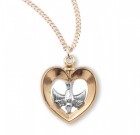 Women's Heart and Dove Open Cut Necklace