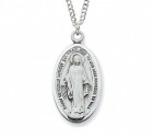 Women's Narrow Oval Miraculous Medal Necklace